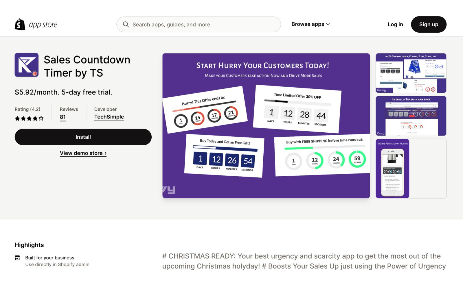 Sales Countdown Timer by TS